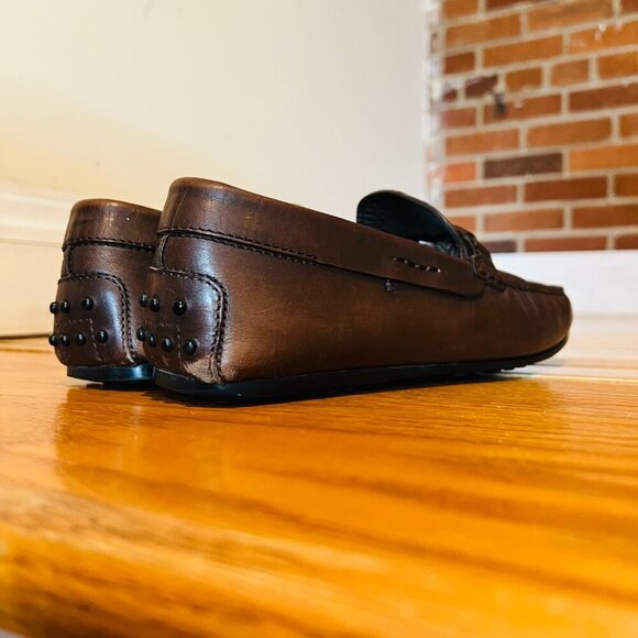 TOD'S Brown Leather Loafers Men's Size 7.5 - Picture 11 of 16